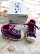 Fioletowe buty sportowe trampki Venice 22 panterka serce