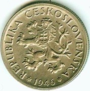 CZECHOSŁOWACJA 1 KORONA 1946  menniczy stan