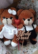 Miś para młoda zestaw szydełkowa maskotka prezent 20cm w dniu ślubu ślub 
