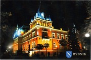 RYBNIK - Nocą - Starostwo - Pocztówka - Herb.