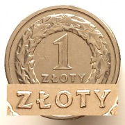 1 ZŁOTY 2010 [nr kat. 116] MONETA > DESTRUKT > "POGRUBIONY NAPIS" ZŁOTY