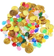 MONETY PIRACKIE SKARB PIRATA + KLEJNOTY KAMIENIE SZLACHETNE DIAMENTY 200SZT