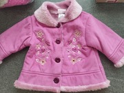 Śliczne ciepłe różowe futerko dla dziewczynki kurteczka kurtka 68 74 80