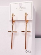 KOLCZYKI KRZYŻYKI ZŁOTE XUPING - STOP MEDYCZNY 18K 