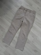 Beżowe spodnie w kratkę pepitkę Rut&Circle M 38