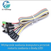 Wyłącznik zasilania komputera, przycisk restart z diodami