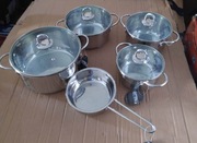 Garnki stalowe Sapir 9 el komplet naczyń stalowych indukcja gaz