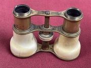 Stara Mosiężna Lornetka  Oprawiona Kością