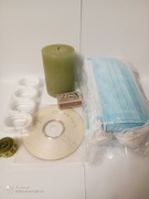 ZESTAW KLEPTOMANA :) ŚWIECZKA, MASECZKI, PŁYTY CD-R, CENTYMETR...