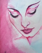 Akwarela:Portret Sofii Loren