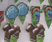 dekoracja tort babeczki topper piki minecraft 12szt