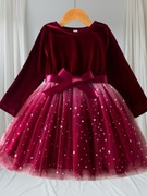 Sukienka 104 czerwona na święta Wigilię xmas sesję z tiulem tutu w gwiazdki