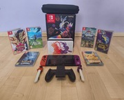NINTENDO SWITCH OLED SCARLET & VIOLET EDITION + 6 GIER
