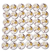 Gałka Meblowa Dziecięca ceramiczna z grafiką BOCIAN Z DZIECKIEM 33 mm BIAŁY