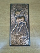 Obraz / płaskorzeźba metalowa Bambi – lata 50., vintage, PRL