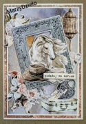 Kartka pamiątka dla wielbicieli koni rękodzieło Scrapbooking 
