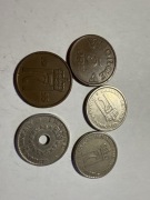 Stare monety Norwegia – 1, 5, 10 Øre + korony, zestaw kolekcjonerski