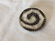 Stara srebrna zawieszka - Masa perłowa art.jewellery