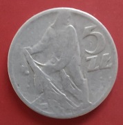 Moneta 5 złotych 1958 r. rybak