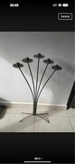 Świecznik metalowy 5-ramienny Vintage metaloplastyka stojak na świeczki