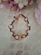 Bransoletka handmade z naturalnych kamieni  kwarc hematyt granat