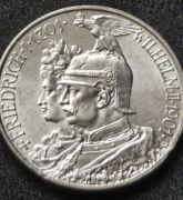 2 Marki 1901 WILHELM II 200 LAT KRÓLESTWA 1701-1901