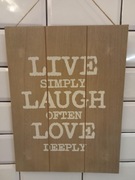 ZAWIESZKA ozdoba ścienna TABLICZKA DREWNIANA Z NAPISEM na sznurku 40x30