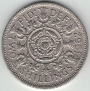Wielka Brytania 2 szylingi two shillings (floren) 1962 28,4 mm - nr 2