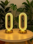 Luksusowa Owalna Kryształowa Lampa Biurkowa LED