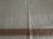 Obrus lniany 150 x 150 cm len retro Cepelia vintage PRL nieużywany 