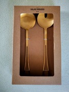 Łyżki do sałatek. Sztućce do sałaty. Stal nierdzewna złote Nowe