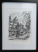 Praca autorska malowana węglem 