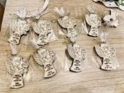 Drewniane podziękowanie komunia prezent pamiątka dla gości opakowane magnes