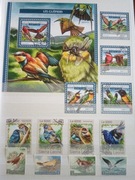 Kolekcja znaczków kasowanych Fauna Ptaki różne gatunki w albumie.