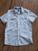 lniana biała koszula z krótkim rękawem zara kids na wzrost 152 stan BDB