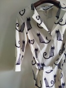 Biała beżowa bluzka w koty Lalous XS 34 