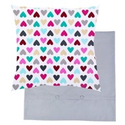 Poszewka 40x40 cm Serca kolorowe mini serduszka - Bawełna