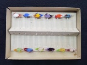 Szklane rybki, 12 szt mieszadełka do drinków, prl