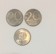 20 zł z 1990r,CuNi, stan menniczy śr. 24mm