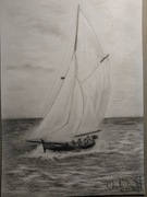 "Na Morzu" Rysunek wykonany ręcznie 2022