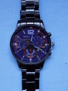 ZEGAREK MĘSKI - GENEVA- W KOLORZE CZERNI Z BRANSOLETĄ