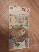 Banknot 500 zł seria AA dla kolekcjonera 