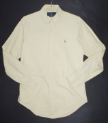RALPH LAUREN_Cudna KOSZULA_żółta limonkowa logowana bawełna_S