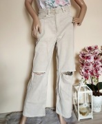 Spodnie dżinsowe talk wysoki stan rozdarcia dziury jeansowe