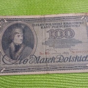 banknot polski 100 marek polskich z 1919r
