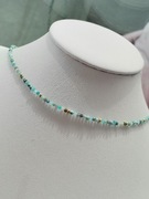 Naszyjnik drobne kamienie lince apatyt amazonit karabińczyk srebro 925