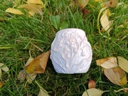 doniczka gipsowa handmade, osłonka na kwiaty, ozdoba do wnętrz