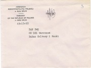 1993? Kurierem,list wysłany pocztą dyplomat. z Ambasady Polski w New Delhi