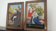 2 x obraz na szkle. XIX w. Dolny Śląsk. Św. Franciszek i Maria Kroning