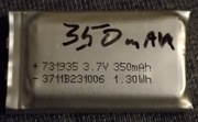 Akumulator li-ion 3,7V; w pełni naładowany, 731935; 350mAh; 1,30Wh;